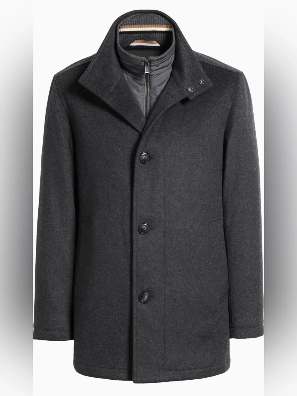 Hugo Boss Coxtan Wool-Cashmere Blend Coat in Medium Grey, 38R